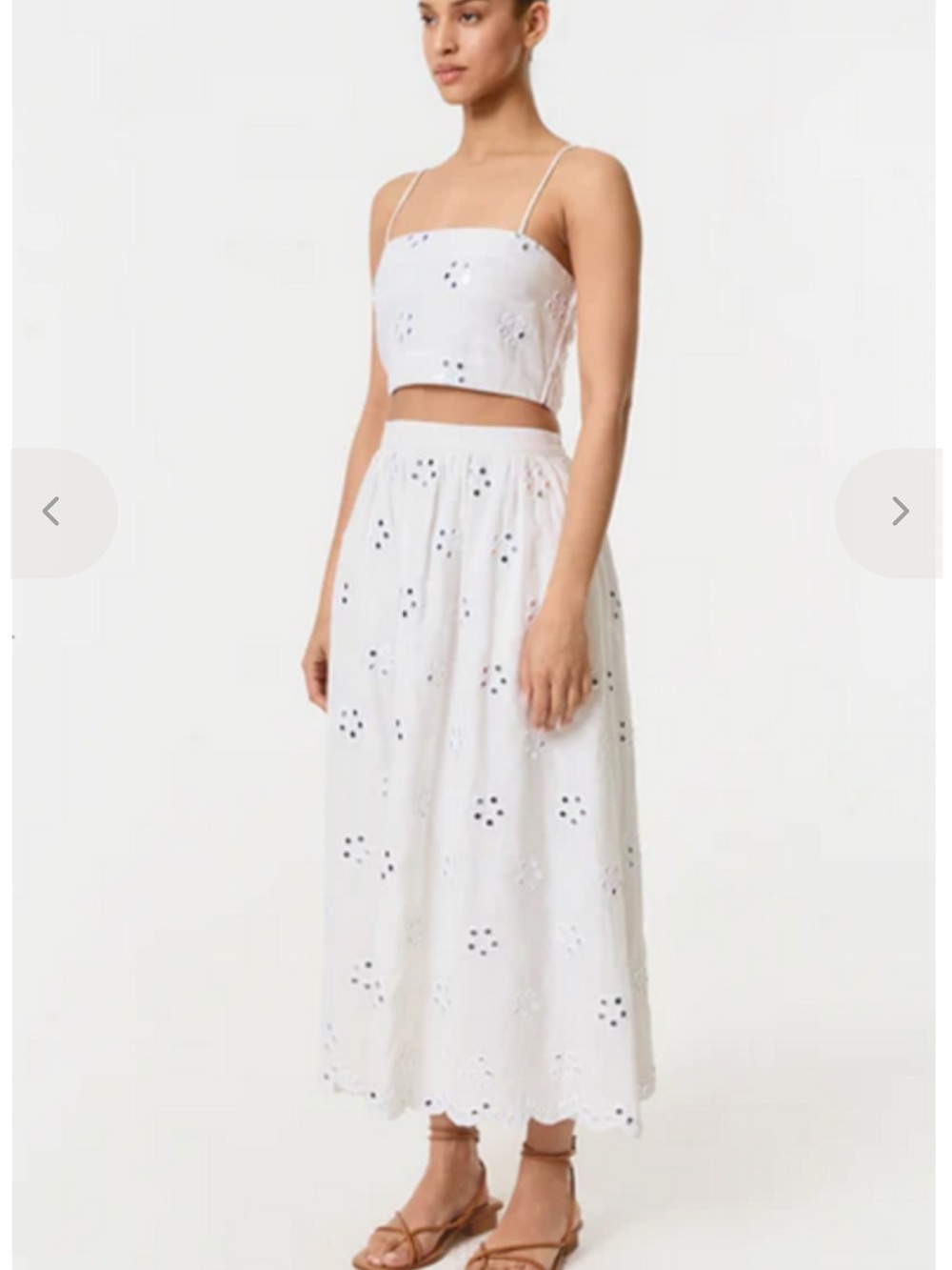 Rhode White Eyelet Midi Skirt - Picture 4 of 7